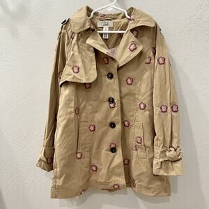 NWT Peek Marlow Embroidered Floral Trench Coat